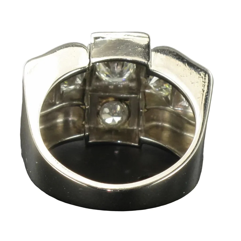 Bague Tank en platine et diamants - Image 3