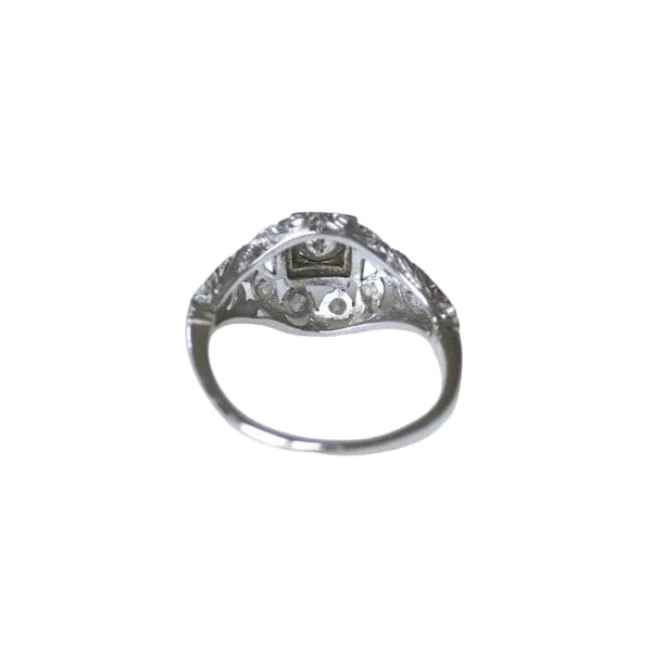 Bague Art Deco Dôme Ajouré Diamants - Image 4