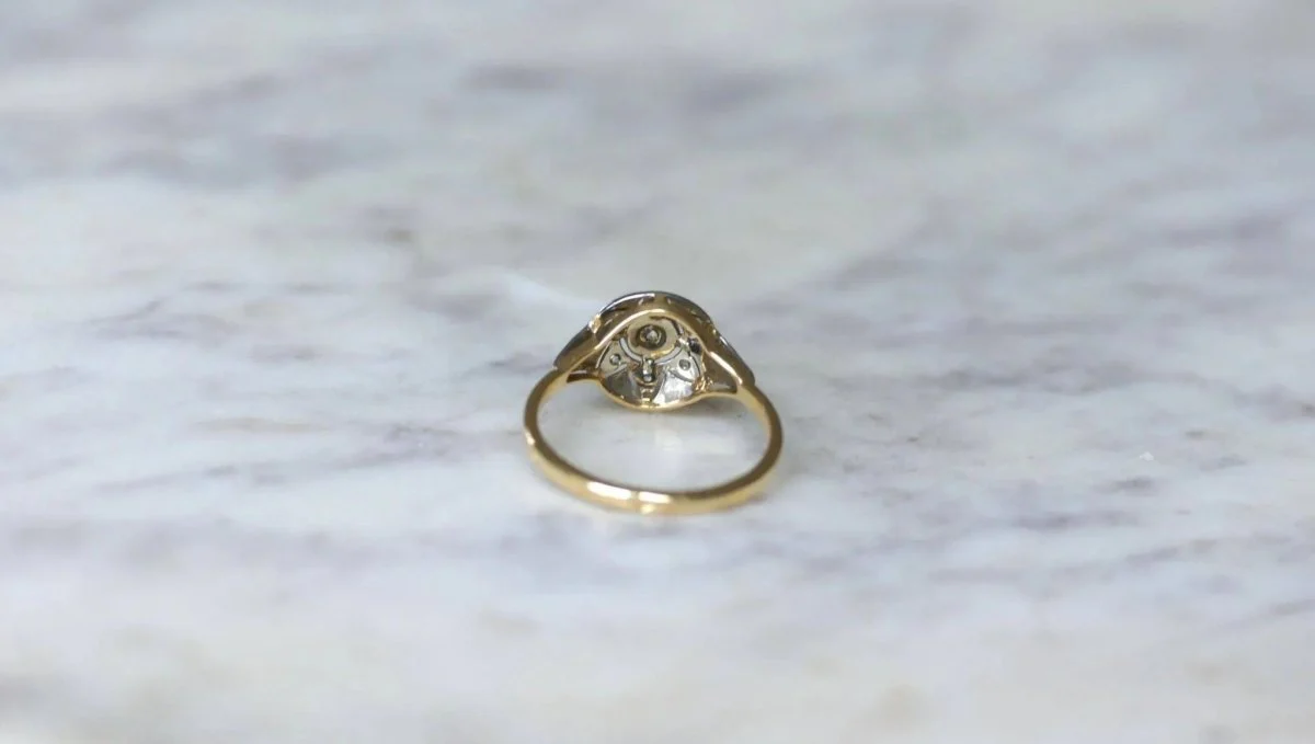 Bague Art déco Dôme Diamants Deux Ors - Image 9