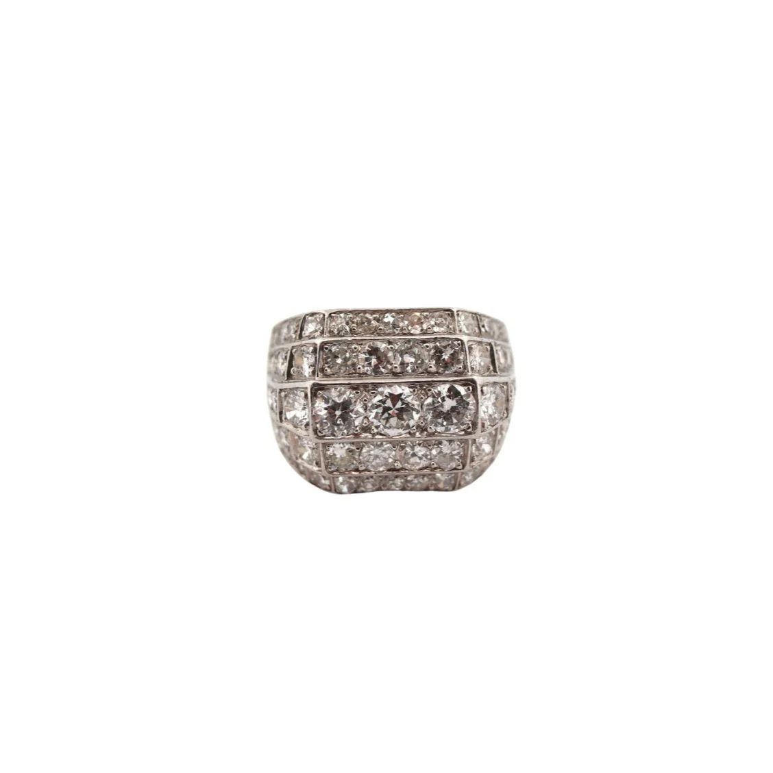 Bague Art déco en platine et diamants