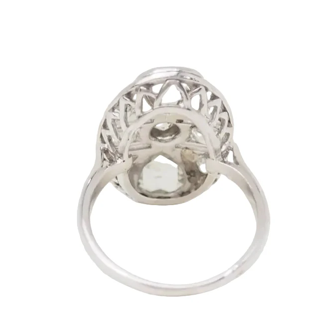 Bague Pompadour en or blanc, platine et diamants - Image 5
