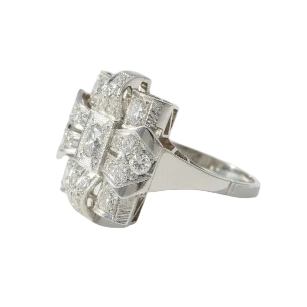 Bague Tank en or blanc et diamants - Image 3