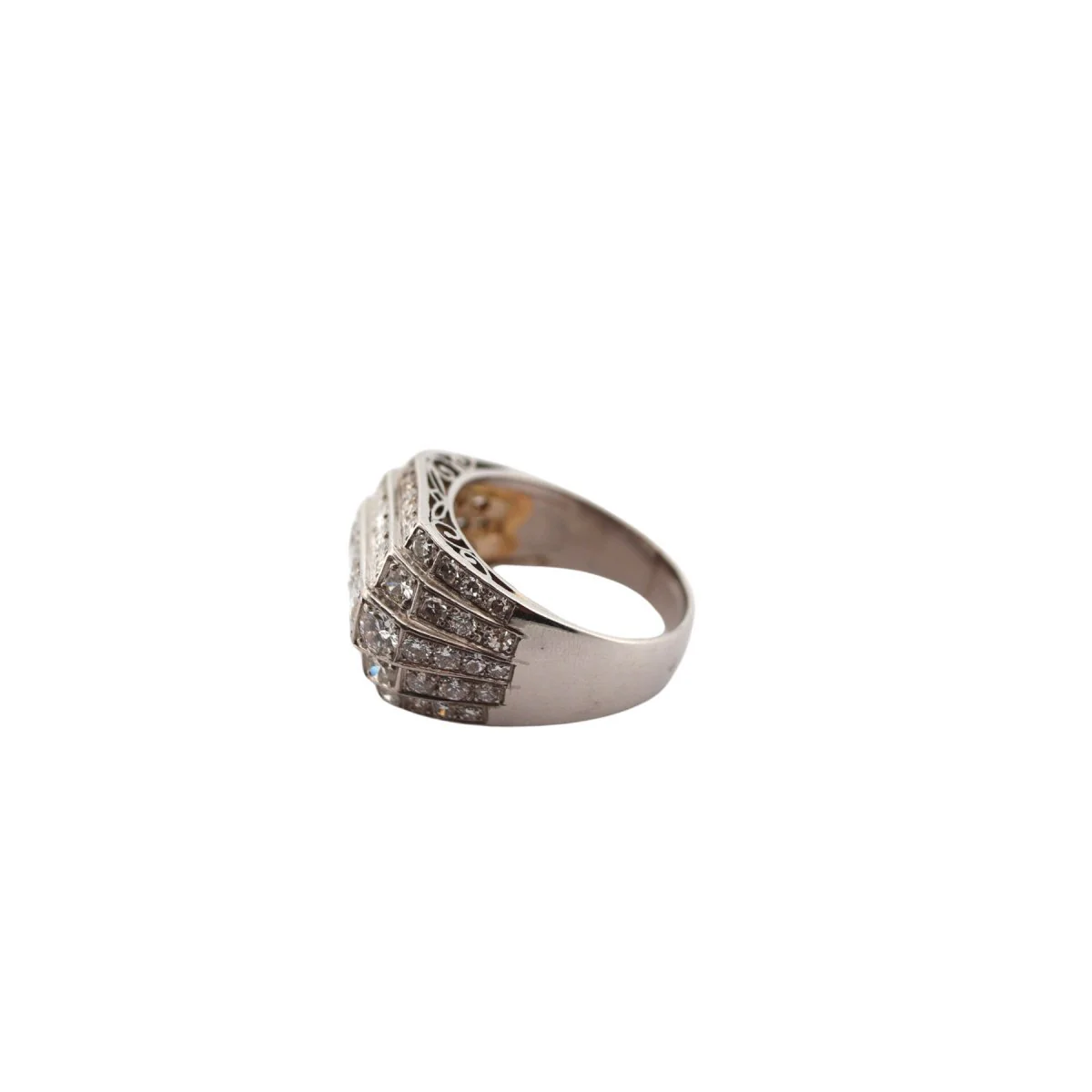 Bague Art déco en platine et diamants - Image 4