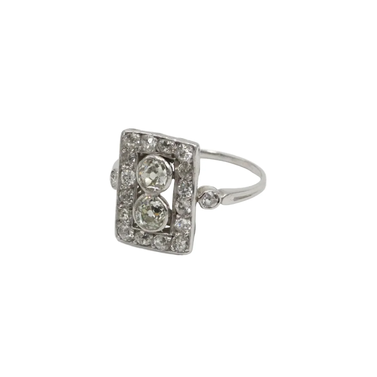 Bague Entourage en or blanc et diamants - Image 2