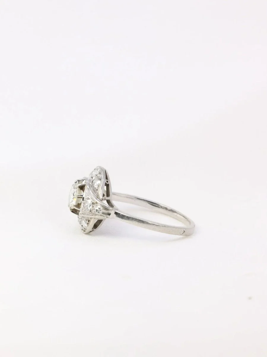 Bague Art-Déco en platine et diamants - Image 4