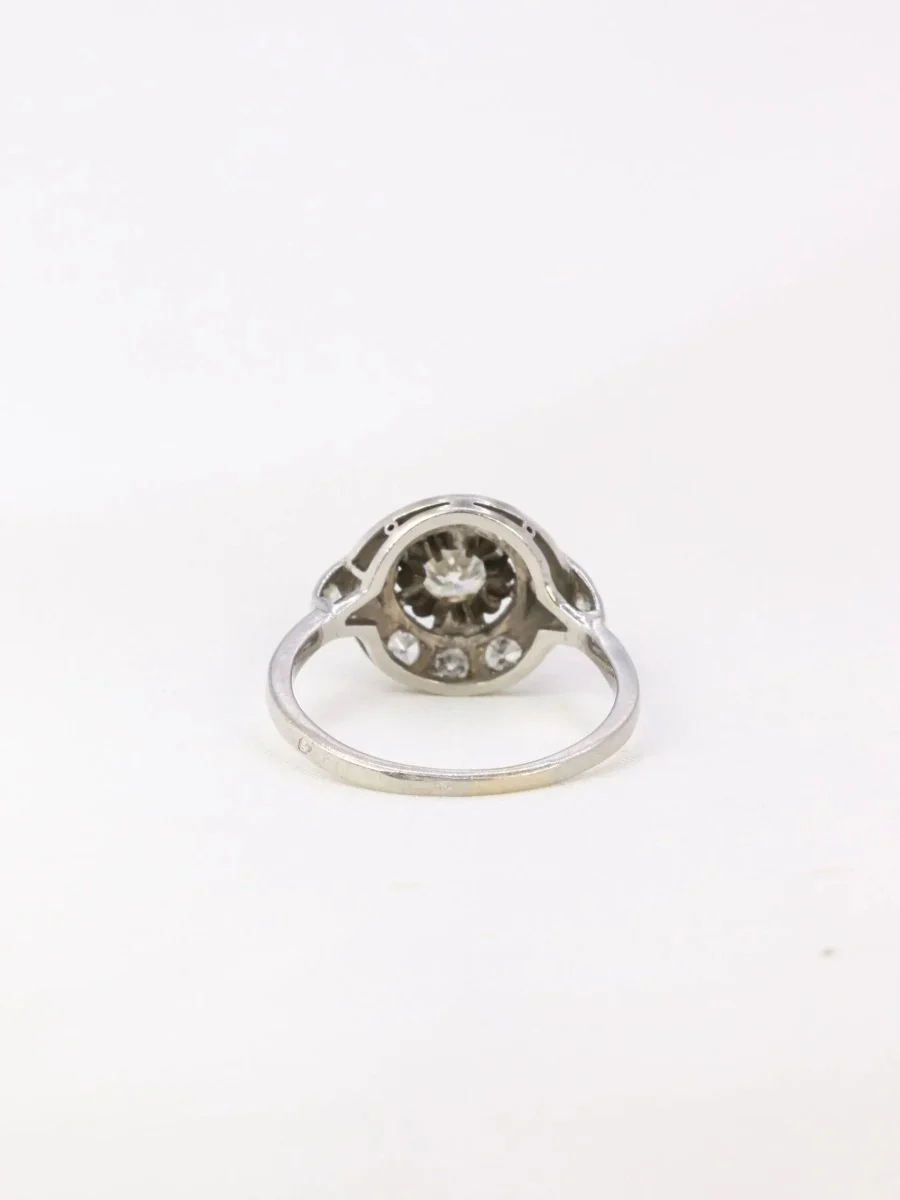 Bague Art-Déco en platine et diamants - Image 5