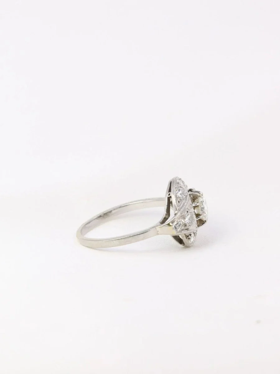 Bague Art-Déco en platine et diamants - Image 6