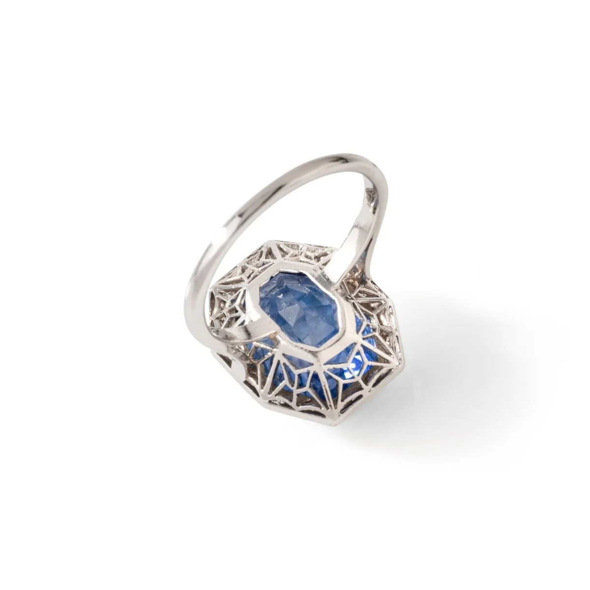 Bague Art déco en platine, saphir et diamants - Image 5