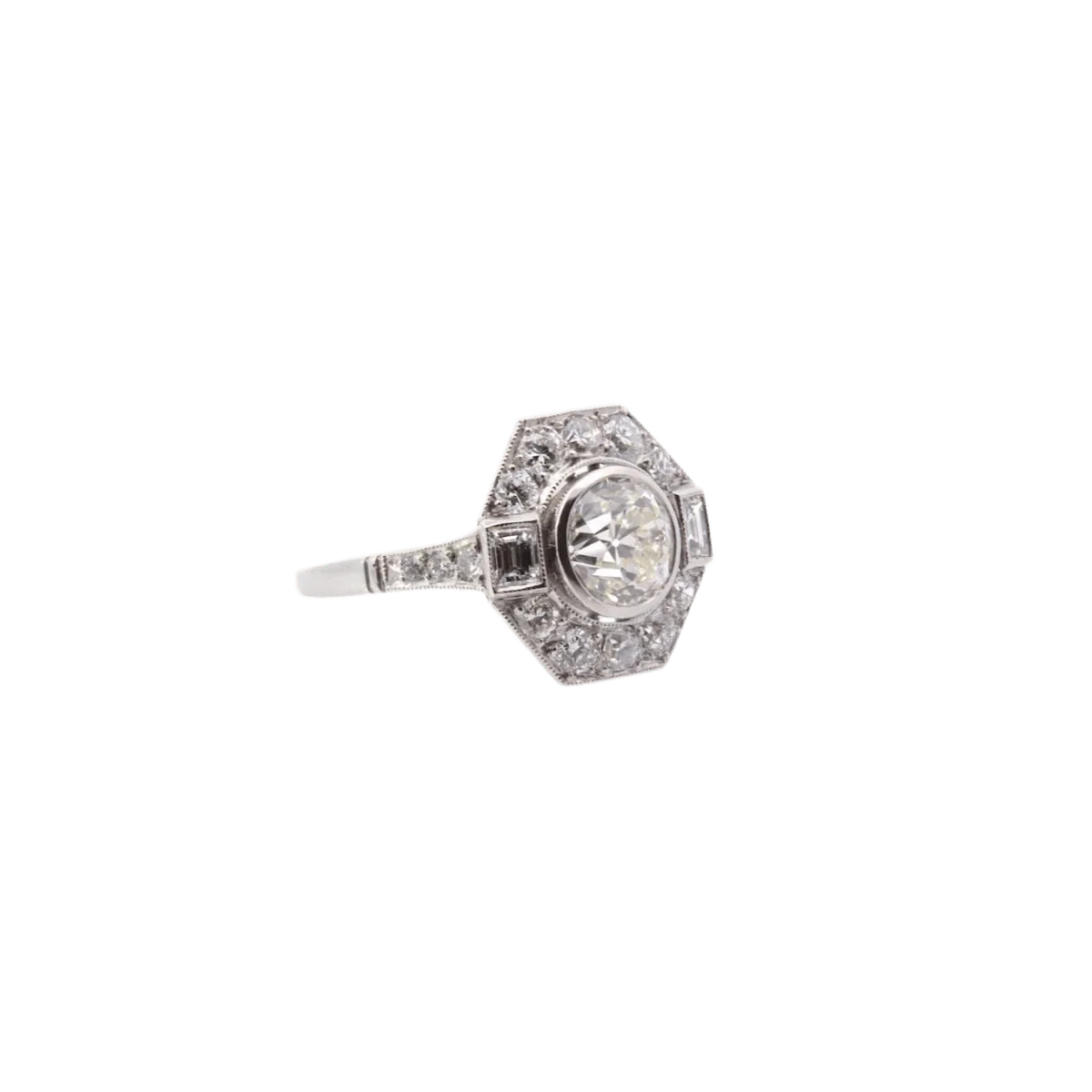 Bague Art Déco en platine et diamants - Image 4