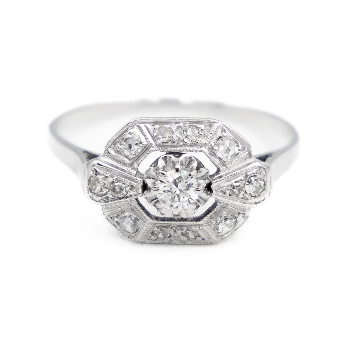 Bague Art déco Or blanc Diamant