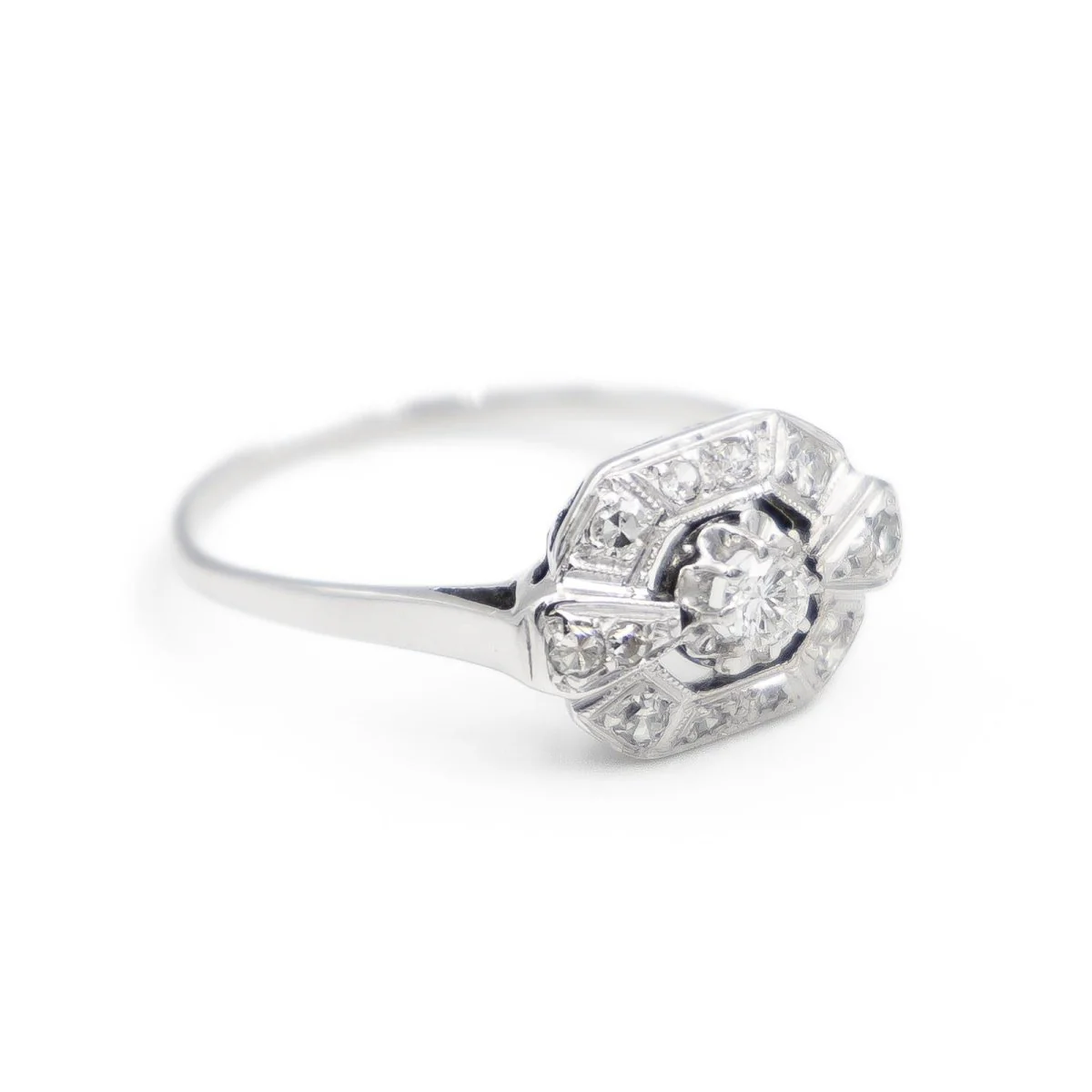 Bague Art déco Or blanc Diamant - Image 6