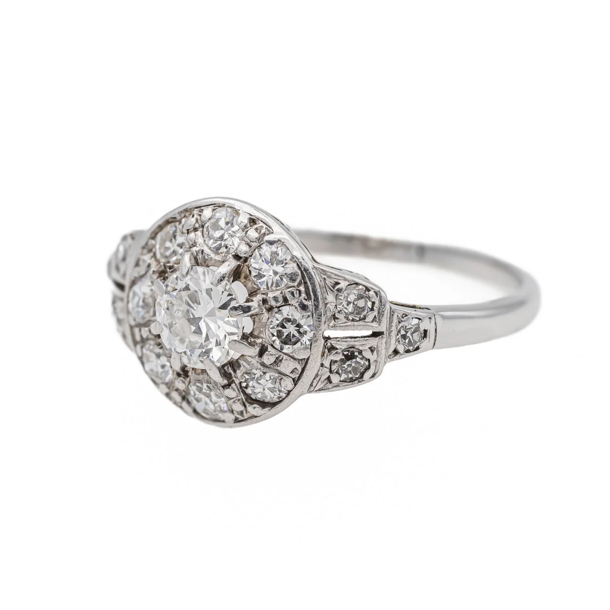 Bague Entourage en or blanc et diamant - Image 2