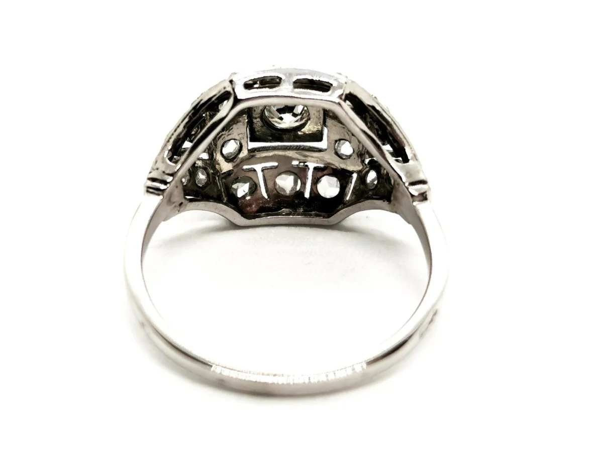Bague Art déco Or blanc Diamant - Image 5