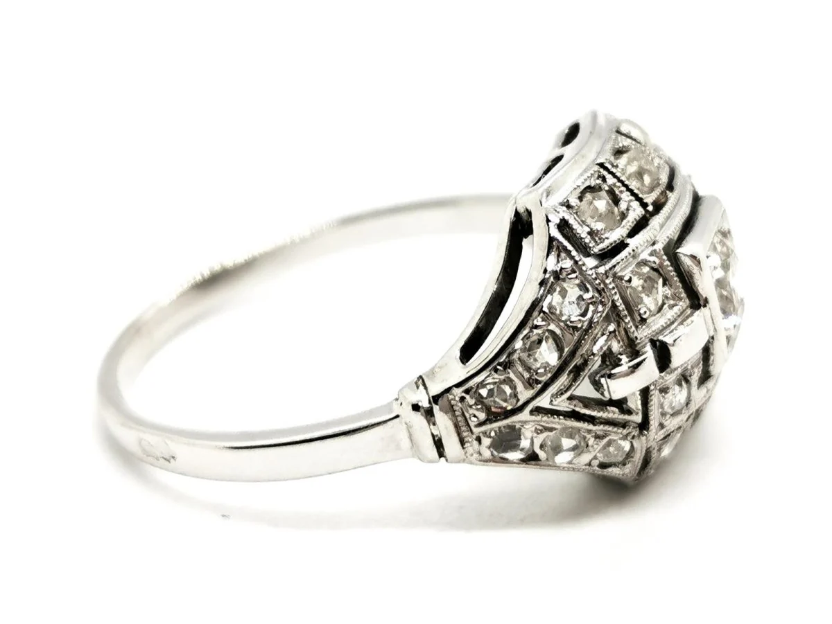 Bague Art déco Or blanc Diamant - Image 7
