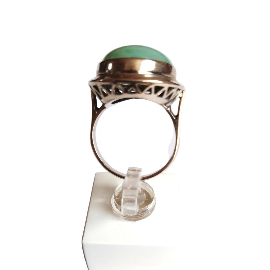 Bague en or blanc et jade - Image 2