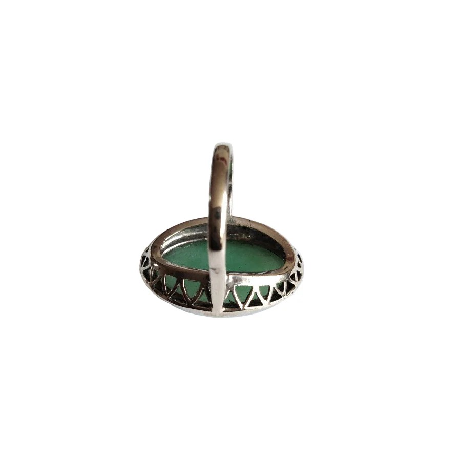 Bague en or blanc et jade - Image 3