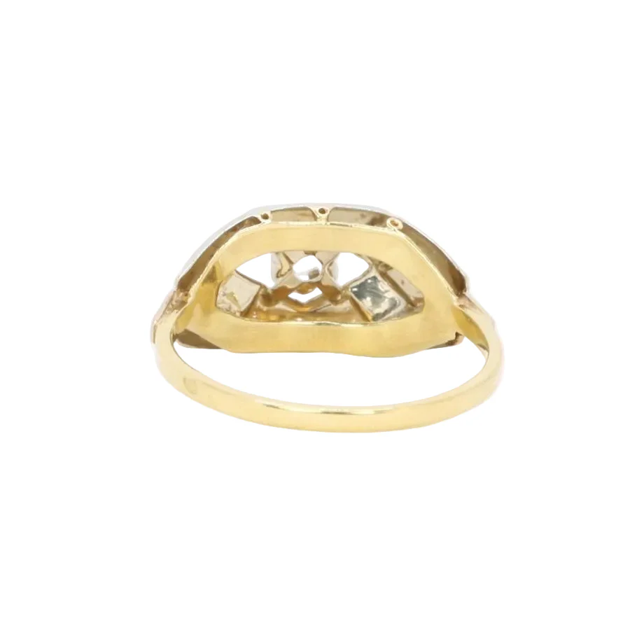 Bague en or jaune, or blanc et diamant - Image 4