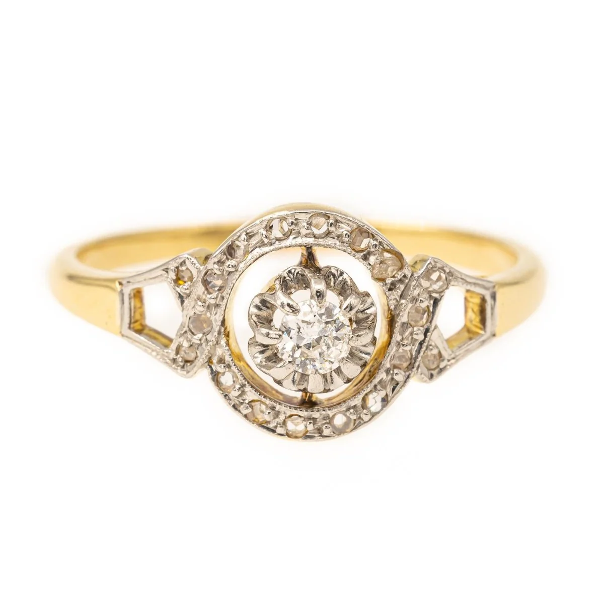 Bague en or jaune et diamants