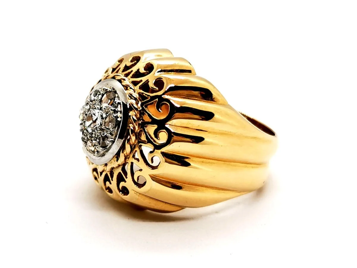 Bague Art déco Or jaune Diamant - Image 4