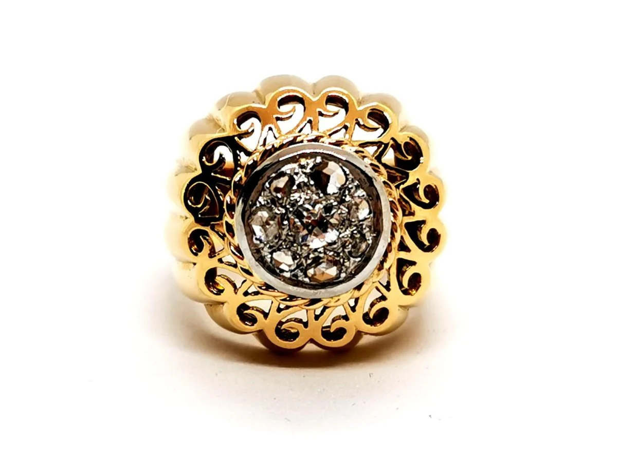 Bague Art déco Or jaune Diamant - Image 7