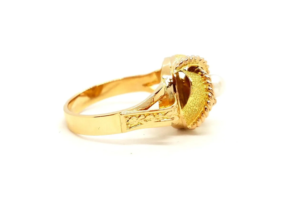 Bague Art déco Or rose Perle - Image 7