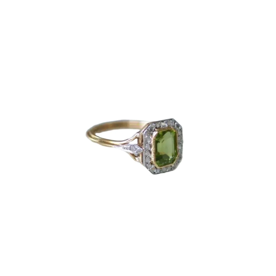 Bague Art Déco Péridot et Diamants - Image 7
