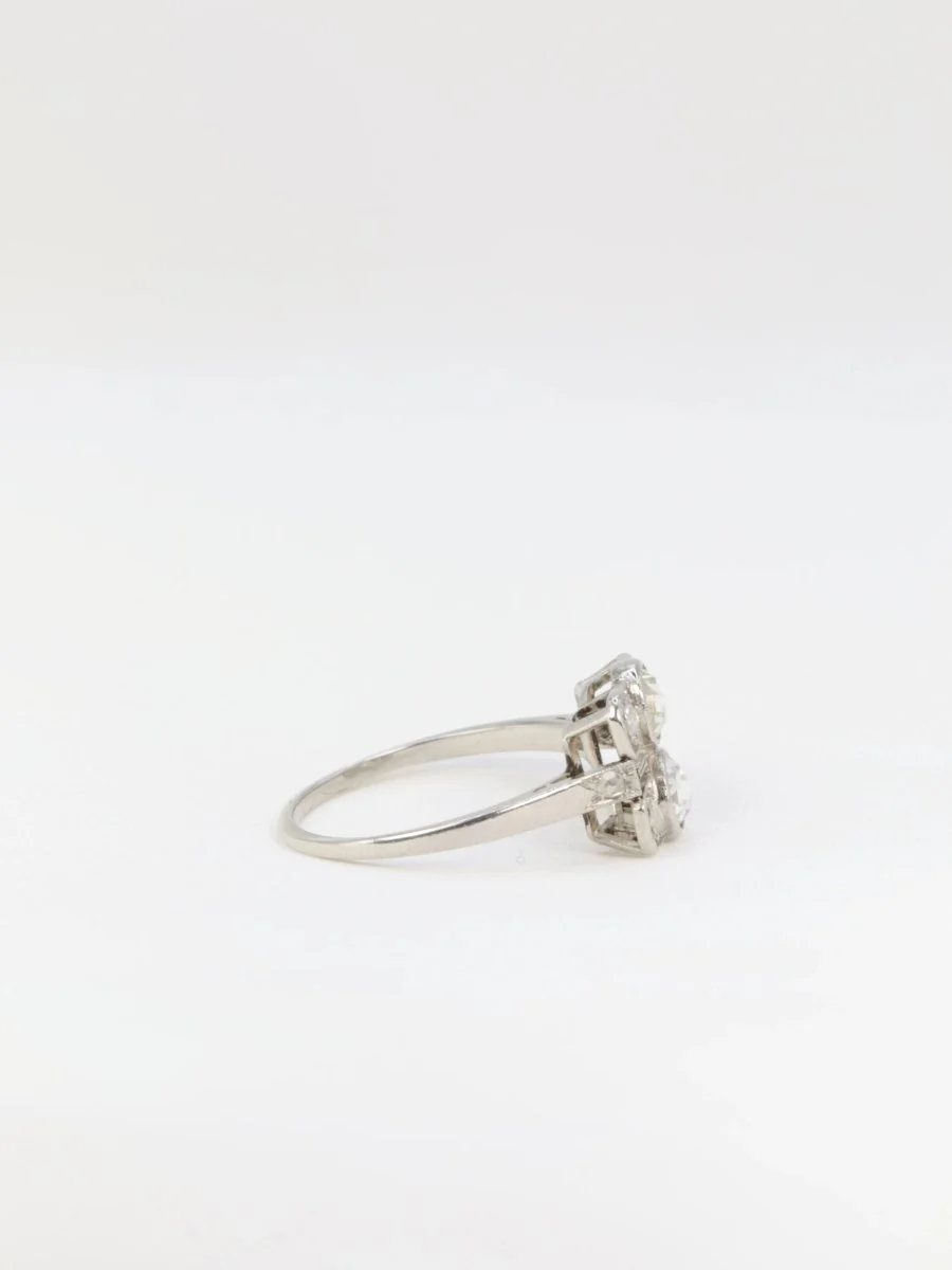 Bague Art Déco Platine et Diamants Taillés en Rose - Image 4