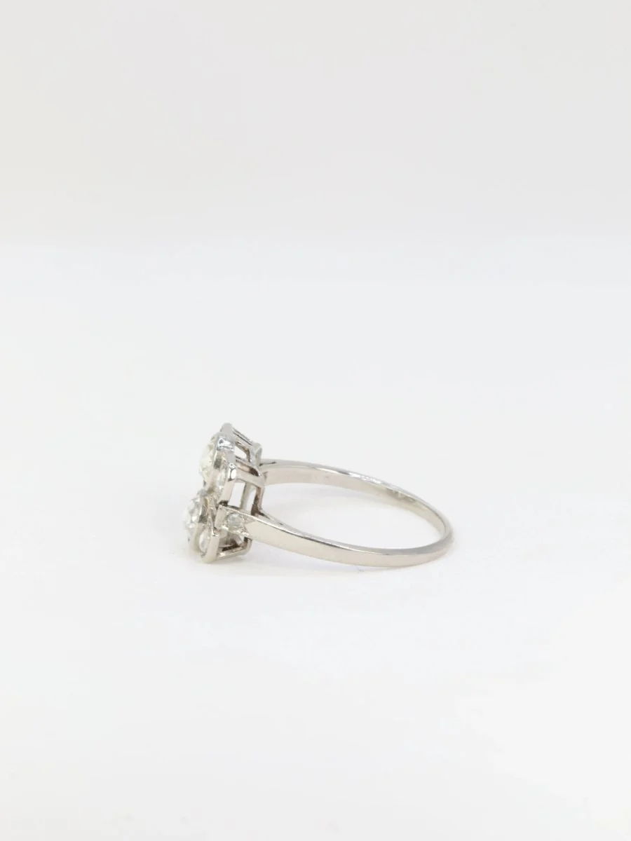 Bague Art Déco Platine et Diamants Taillés en Rose - Image 6