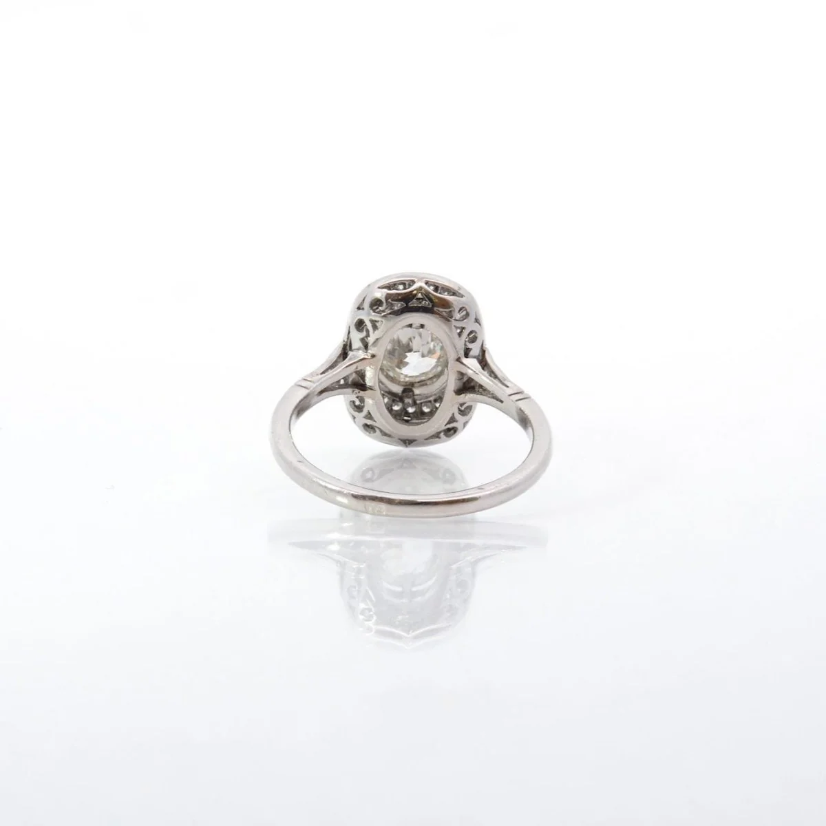 Bague Marquise en platine et diamants - Image 4