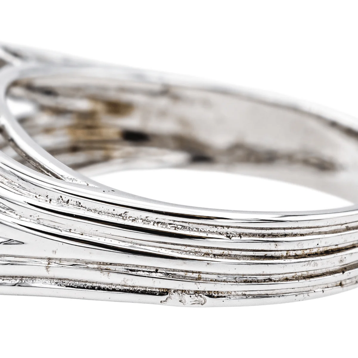 Bague Bandeau en or blanc, platine et diamants - Image 6