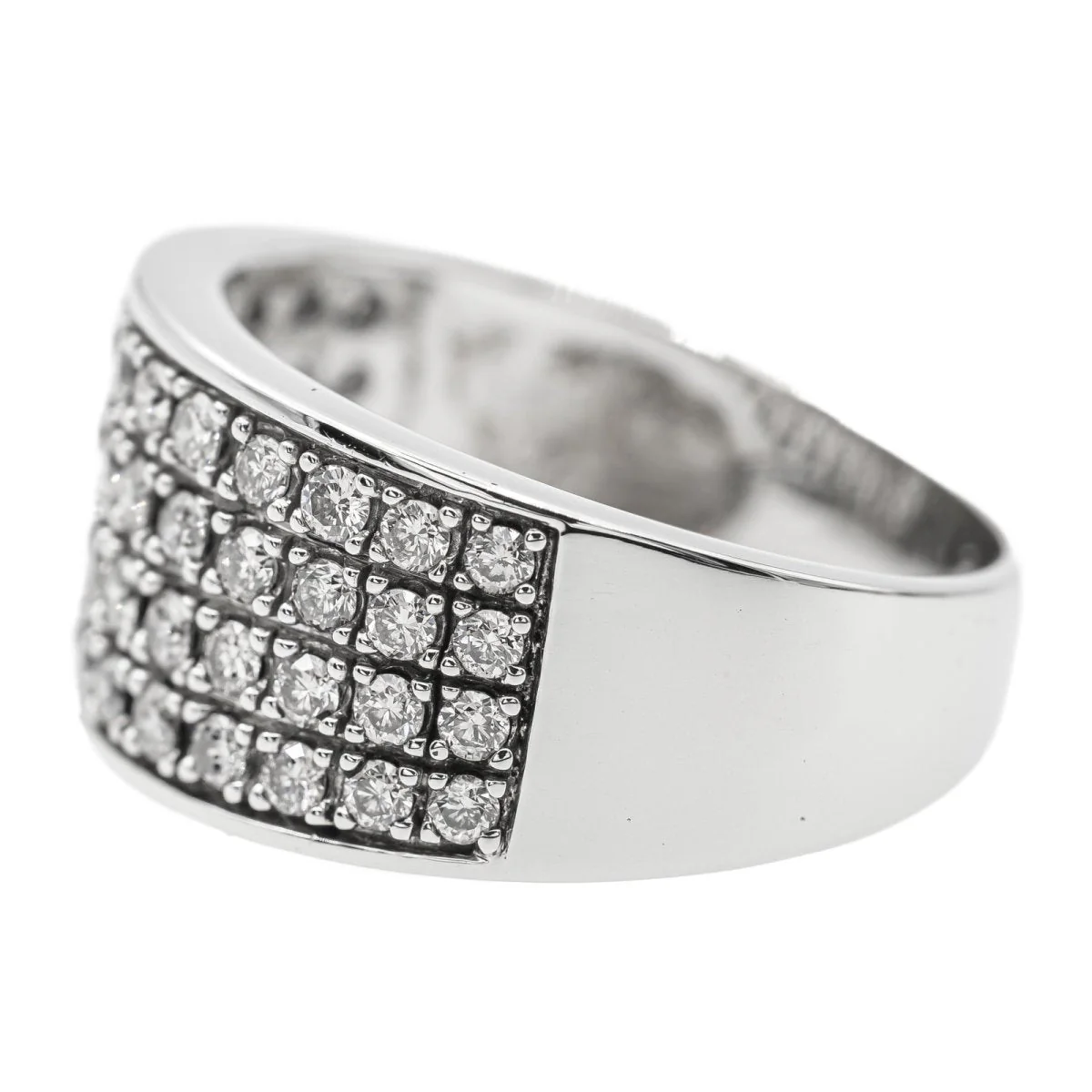 Bague bandeau en or blanc et diamant - Image 4