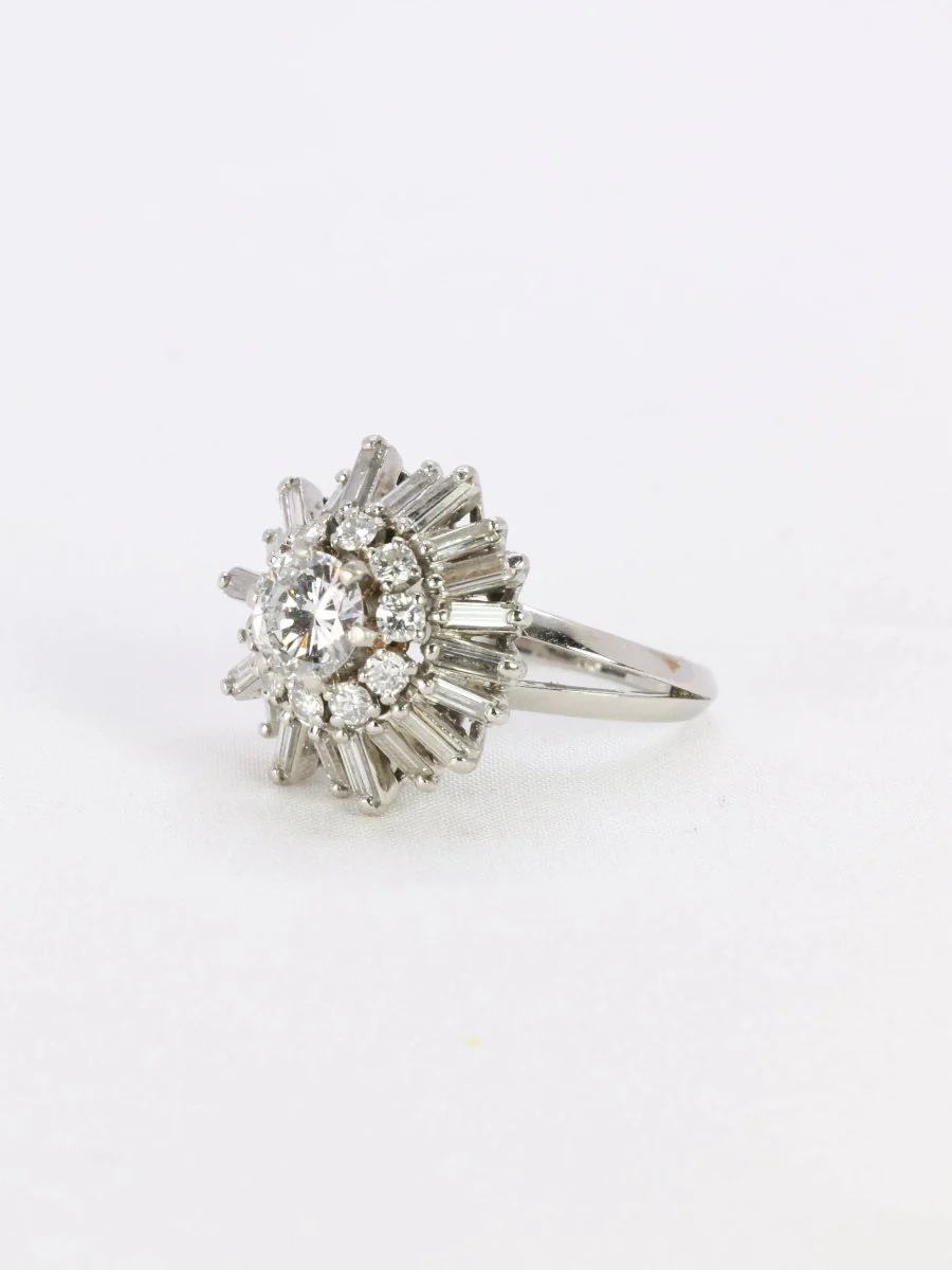 Bague soleil or blanc diamants 2.8 ct - Image 4