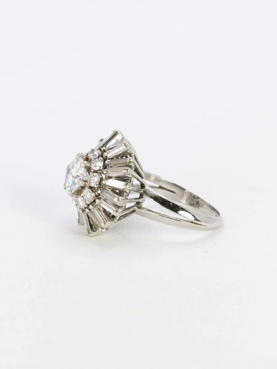 Bague soleil or blanc diamants 2.8 ct - Image 5