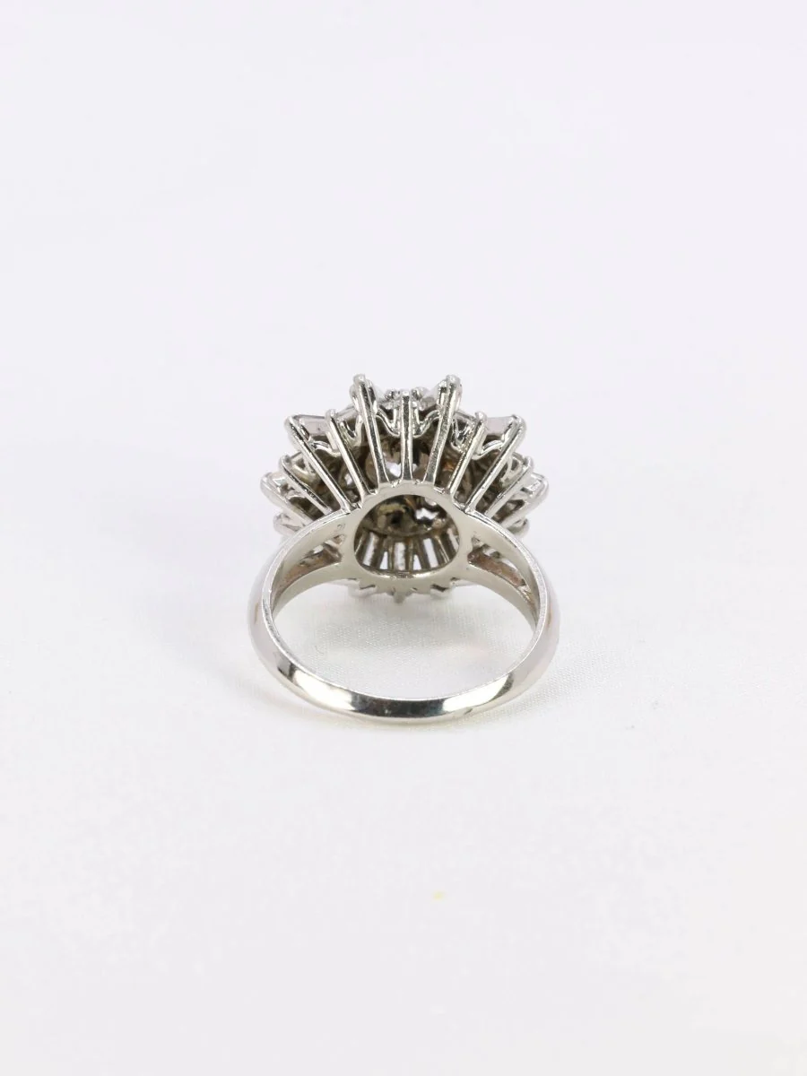 Bague soleil or blanc diamants 2.8 ct - Image 6