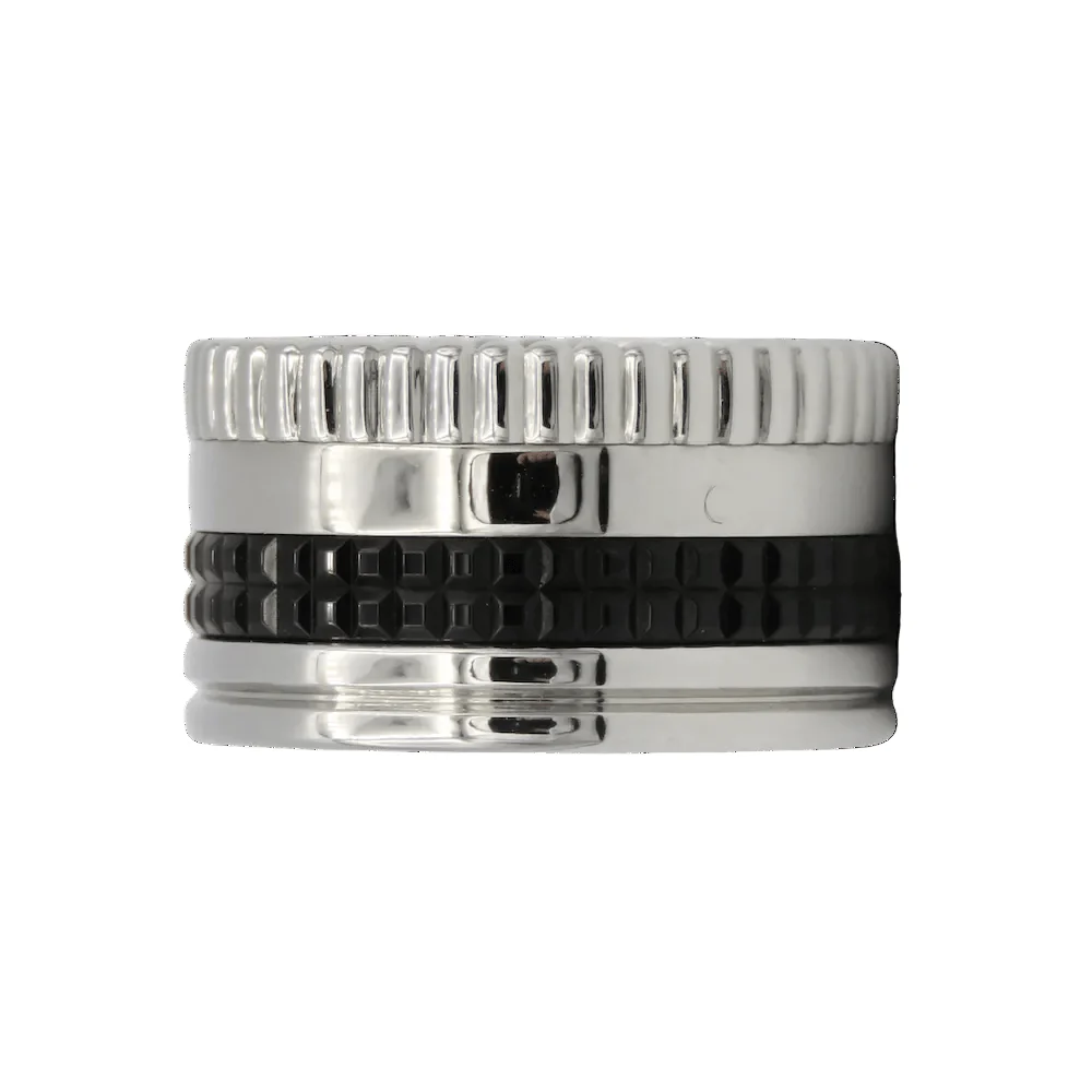 Bague Bandeau BOUCHERON "Quatre Black Edition" L en or blanc et PVD