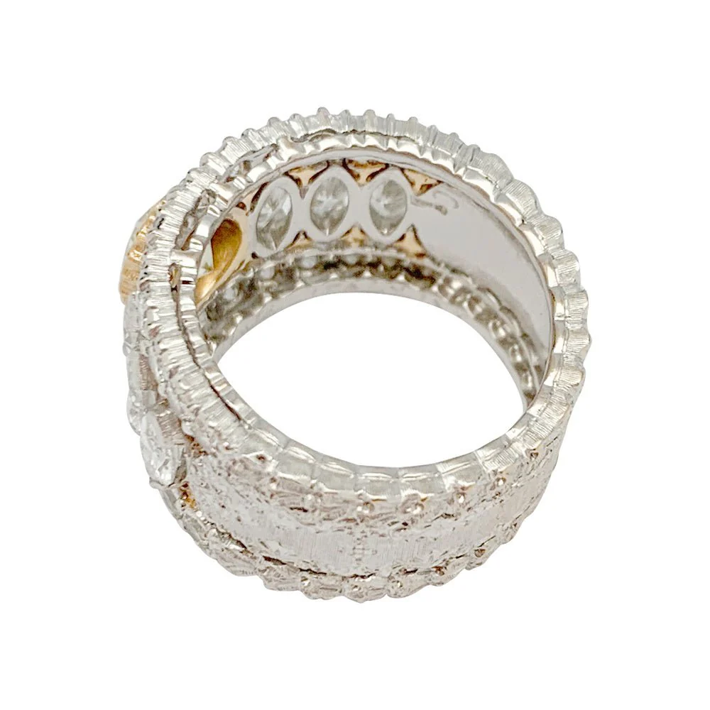 Bague bandeau BUCCELLATI, diamants jaune - Image 4