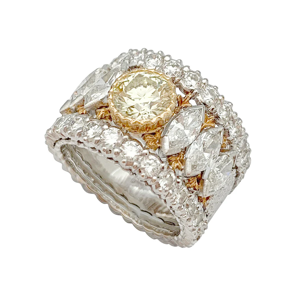 Bague bandeau BUCCELLATI, diamants jaune - Image 7