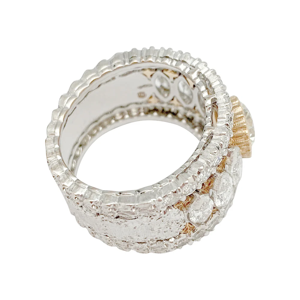 Bague bandeau BUCCELLATI, diamants jaune - Image 8