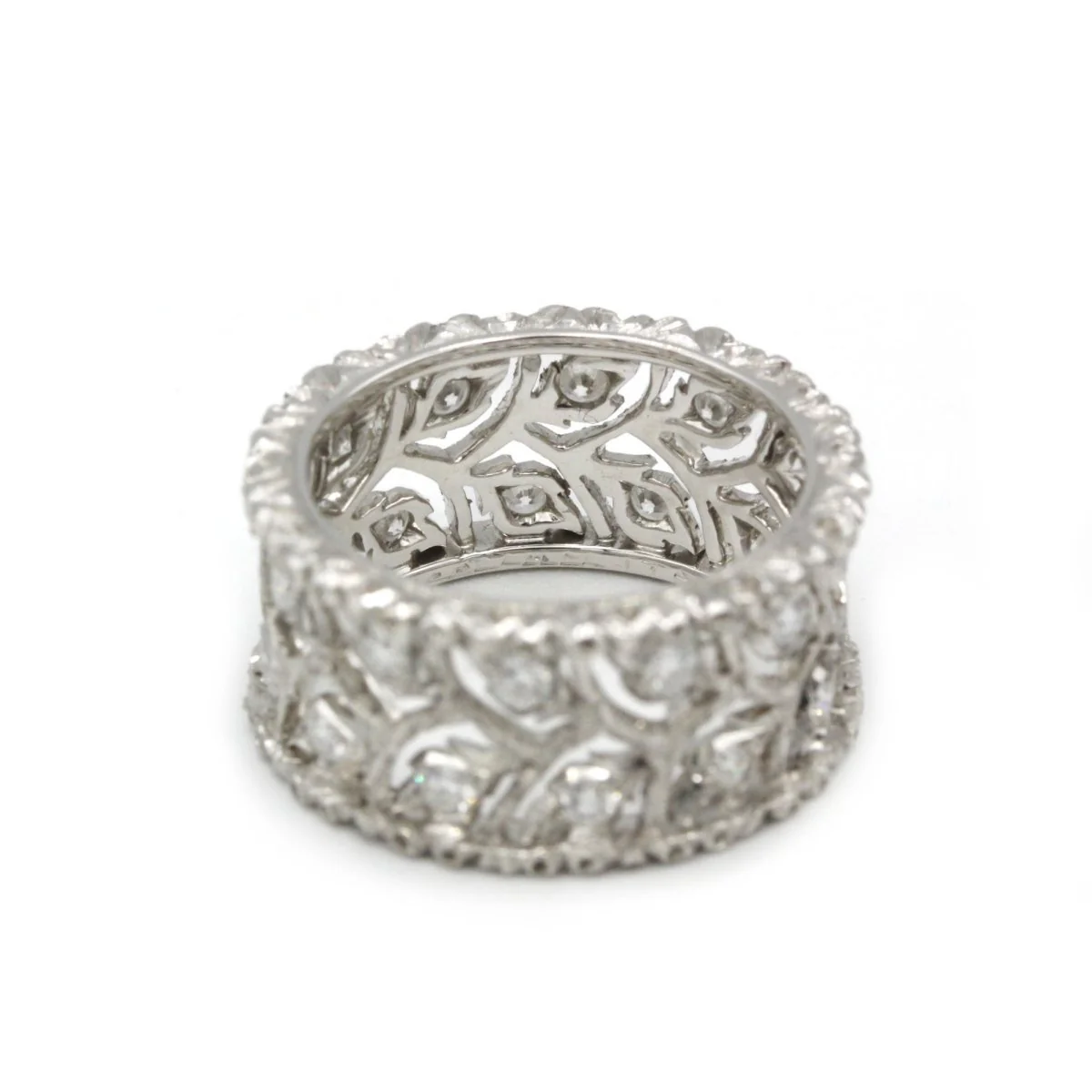 Bague Bandeau BUCCELLATI "Eternelle Ramage" en or blanc et diamants - Image 3