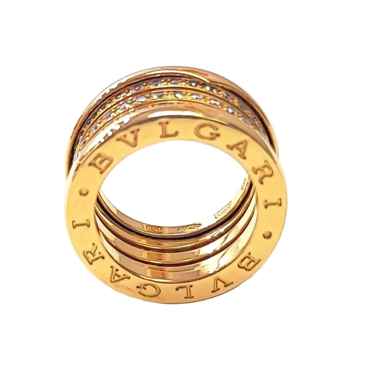 Bague Bandeau BULGARI "B.Zéro1" en or jaune et diamants - Image 3