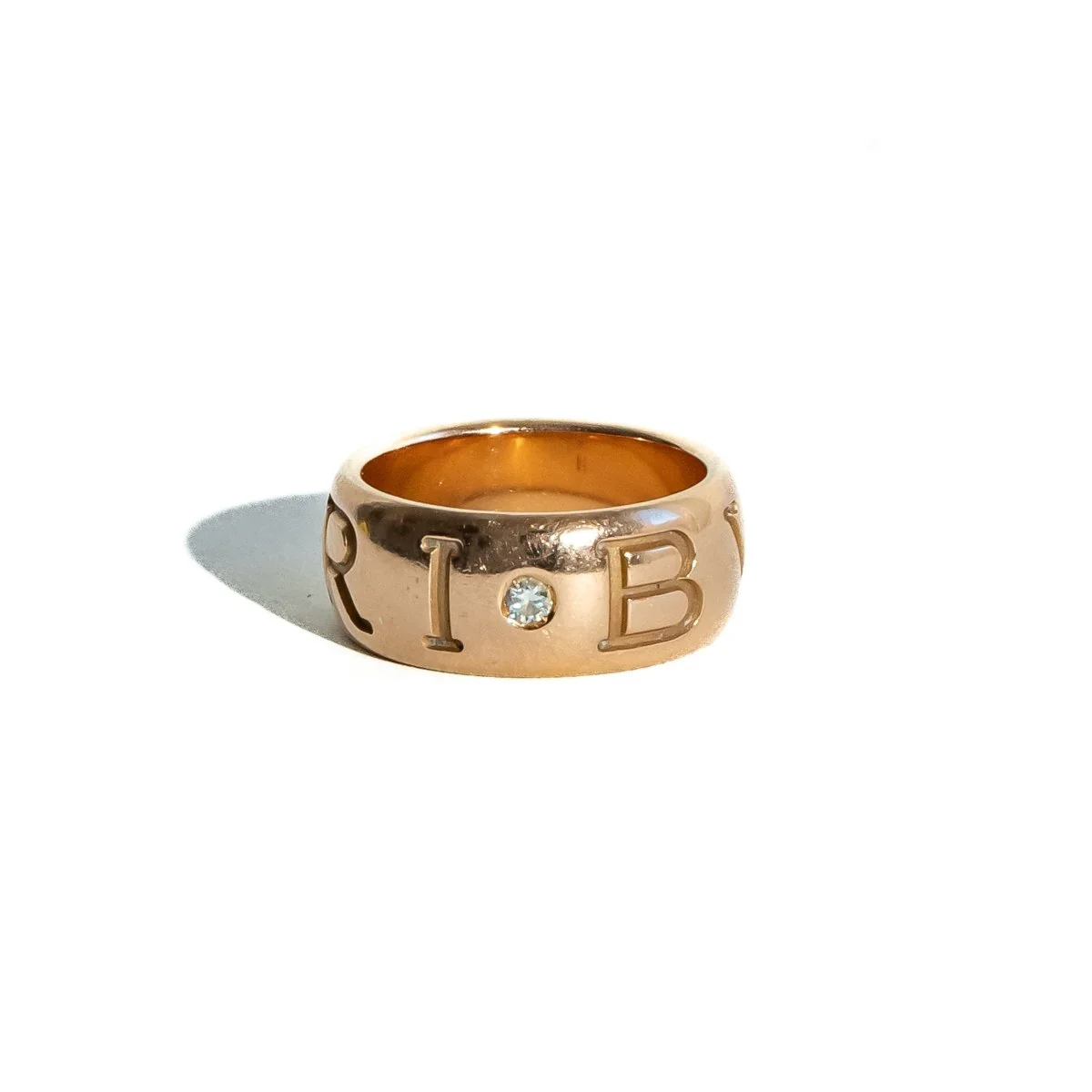 Bague Bandeau BULGARI en or rose et diamant