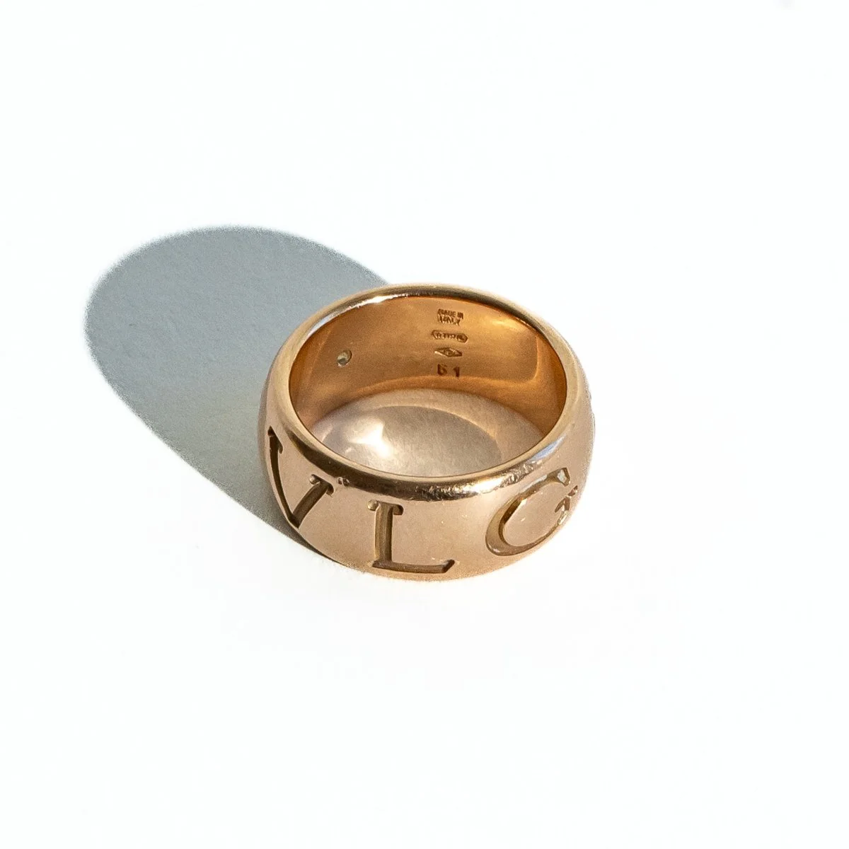 Bague Bandeau BULGARI en or rose et diamant - Image 4