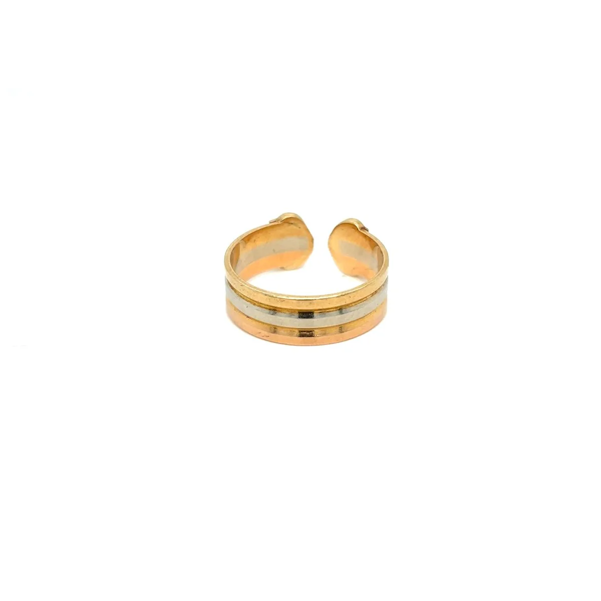 Bague Bandeau CARTIER "Double C" en or jaune, or blanc et or rose - Image 4