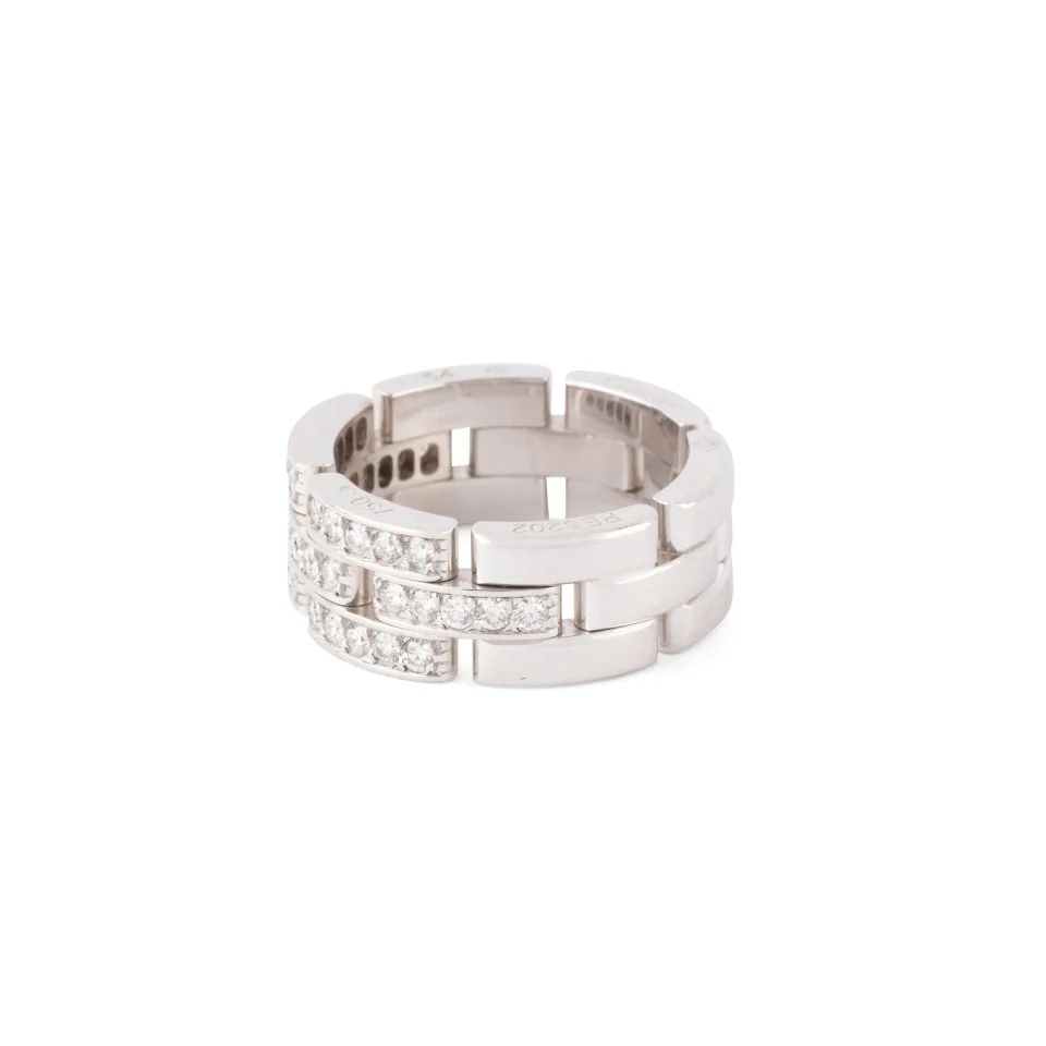 Bague Bandeau CARTIER "Maillon Panthère" en or blanc et diamants - Image 3
