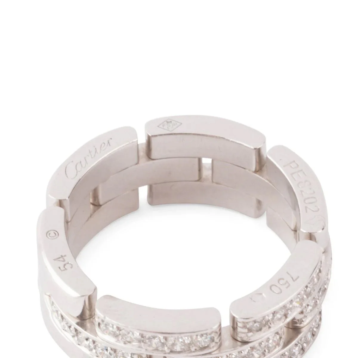 Bague Bandeau CARTIER "Maillon Panthère" en or blanc et diamants - Image 5