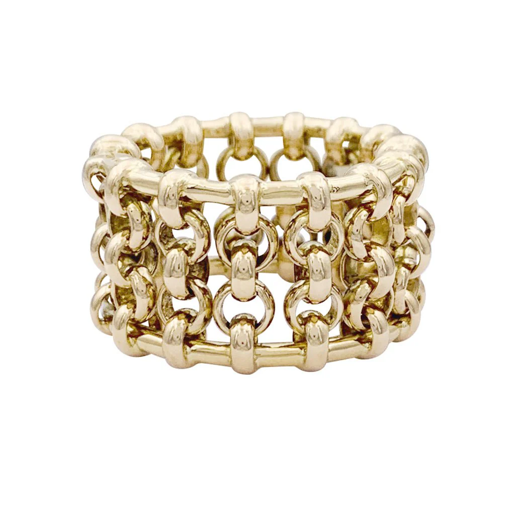 Bague bandeau CHANEL en or jaune