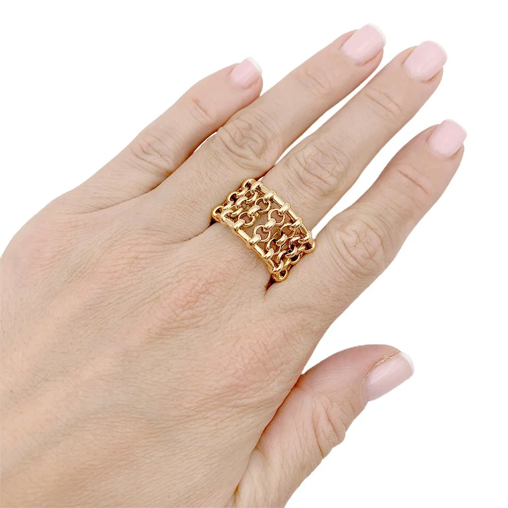 Bague bandeau CHANEL en or jaune - Image 2