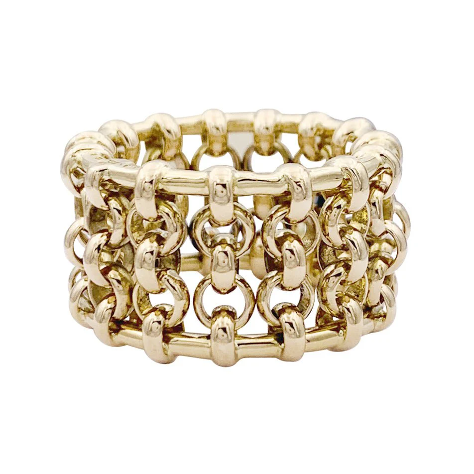 Bague bandeau CHANEL en or jaune - Image 3