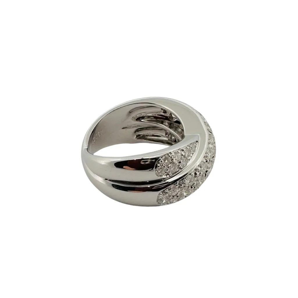 Bague Bandeau croisée en or blanc et diamants - Image 2
