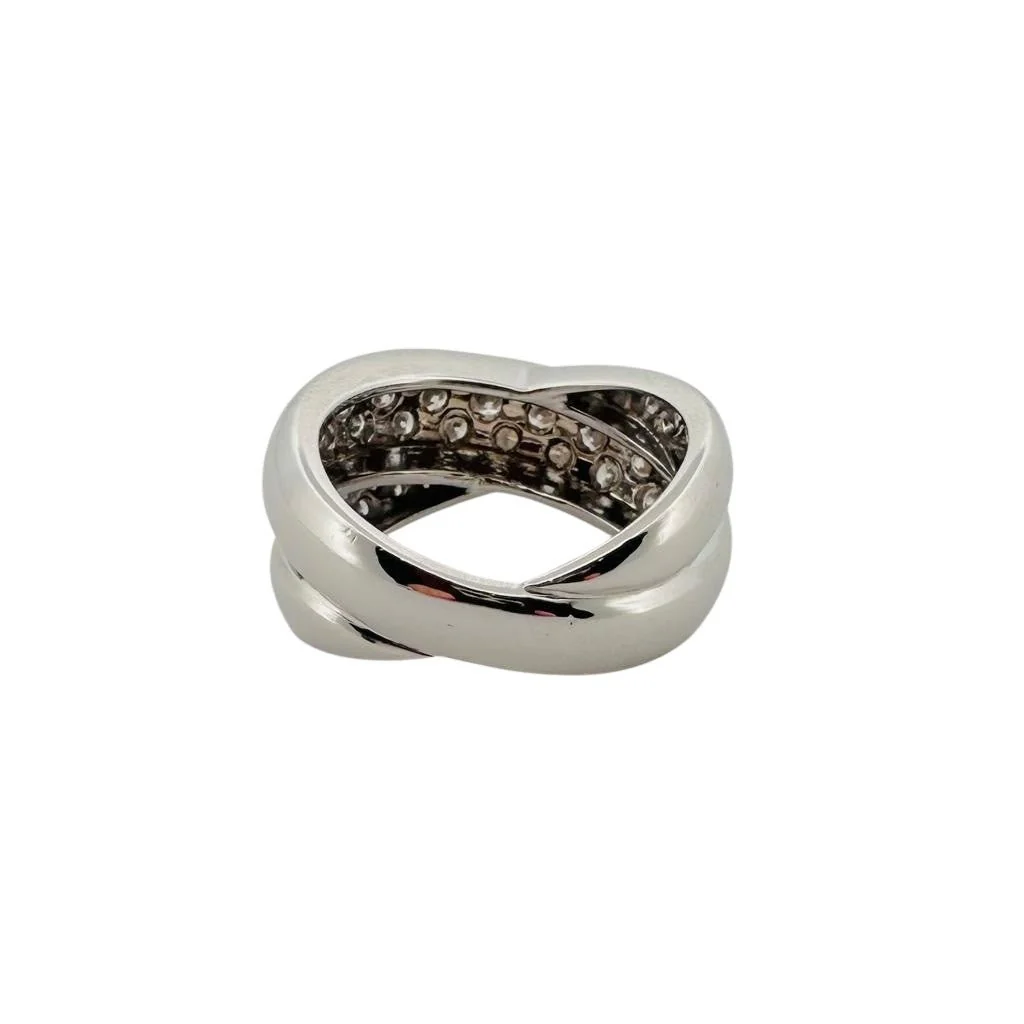 Bague Bandeau croisée en or blanc et diamants - Image 3